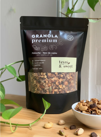 Granola Premium - Pistache, Noix de Cajou & Chocolat Noir (400g)
